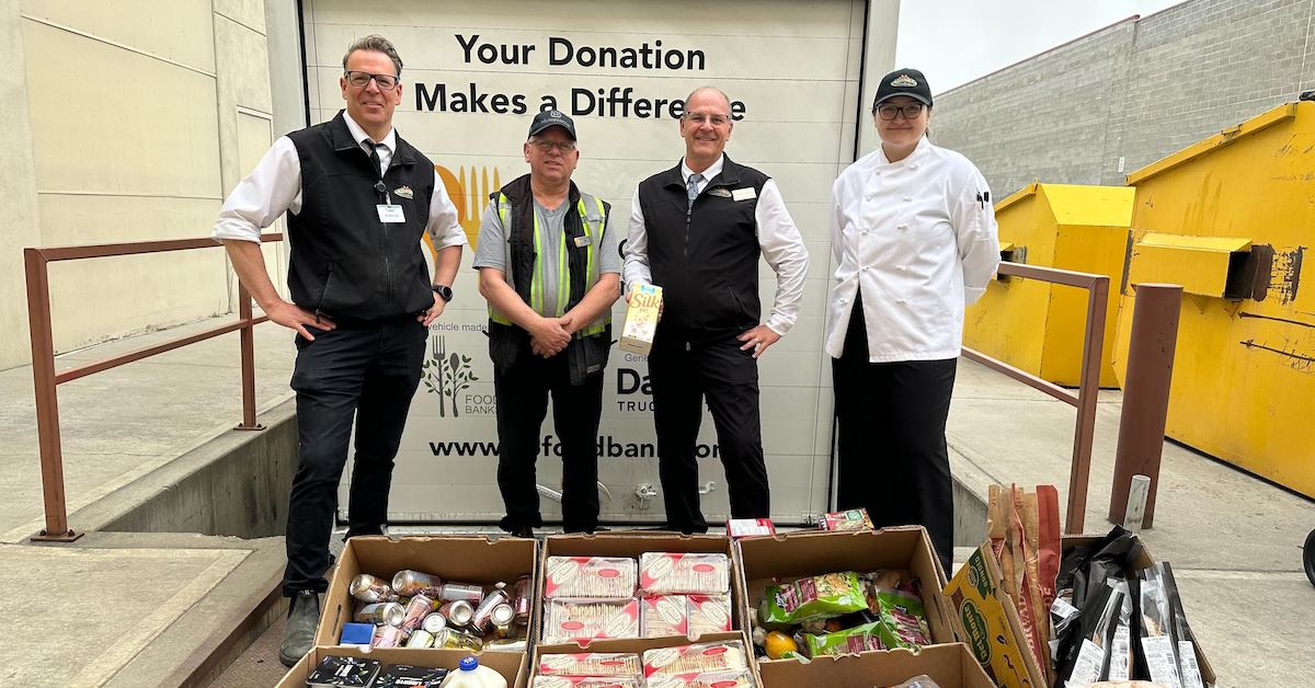 Choices Market staff in Kelowna pictured with food donations.