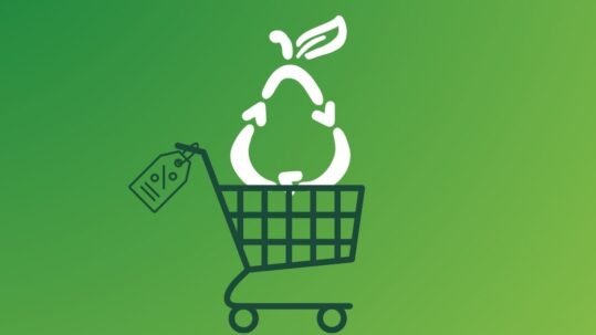 FoodMesh pear in a shopping cart.